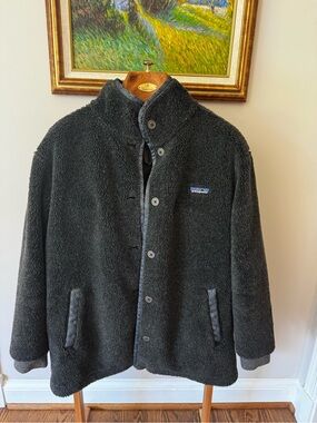 Patagonia Men’s Gray Sherpa Cardigan Jacket